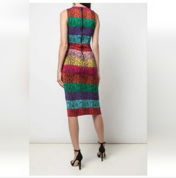 Alice + Olivia Delora Rainbow Snake Print Midi Dress Size 0 NWT $395 - Picture 8 of 14